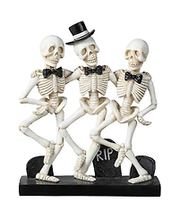 Glitzhome 10.50''H Halloween Polyresin Dancing Skeleton Table Decor