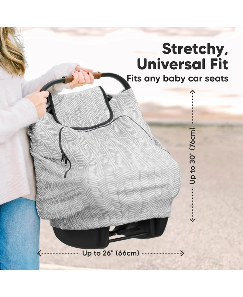 KeaBabies Warmzy Baby Car Seat Cover, Universal Stretch Fit Infant Carseat Covers for Babies, Winter Canopy