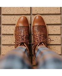 Taft Men's Rome Woven Handcrafted Full-grain Leather Dress Lace-up Boot