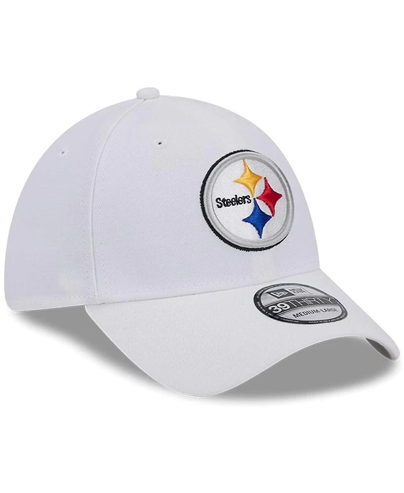 New Era Men's White Pittsburgh Steelers Main 39Thirty Flex Hat
