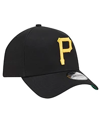 New Era Men's Black Pittsburgh Pirates Team Color A-Frame 9Forty Adjustable Hat