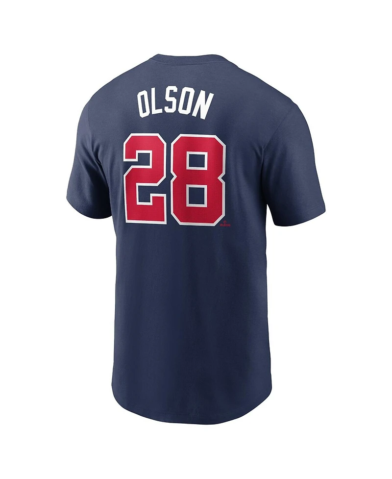 Nike Men's Matt Olson Navy Atlanta Braves Fuse Name Number T-Shirt