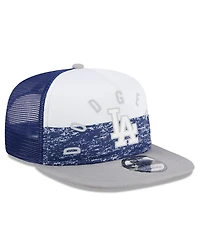 New Era Men's White/Gray Los Angeles Dodgers Team Foam Front A-Frame Trucker 9Fifty Snapback Hat