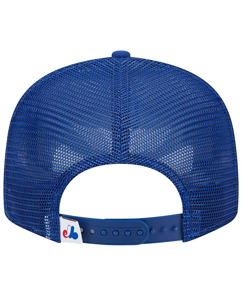 New Era Men's Royal Montreal Expos Cooperstown Collection Team Color Trucker 9Fifty Snapback Hat
