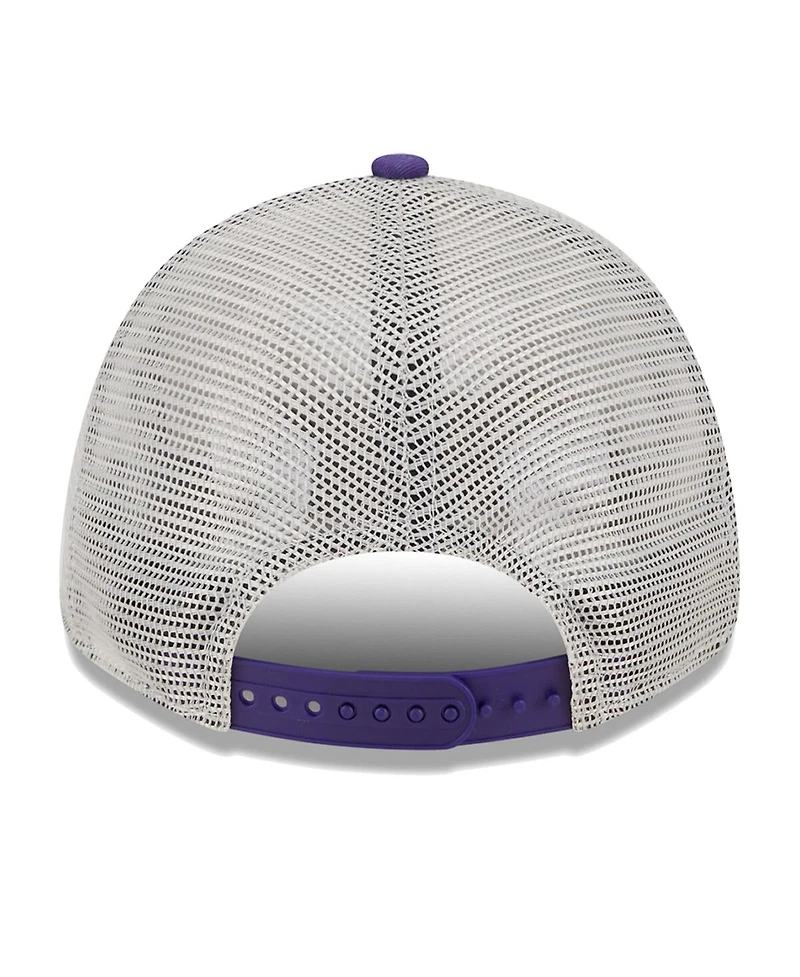 New Era Men's Khaki/Purple Phoenix Suns Throwback Patch Trucker 9Forty Adjustable Hat