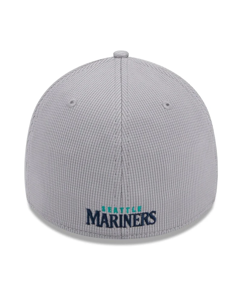 New Era Men's Gray Seattle Mariners Active Pivot 39Thirty Flex Hat