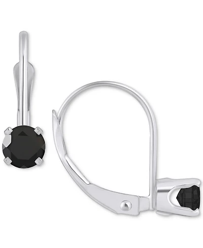 Amethyst Solitaire Leverback Earrings (1/2 ct. t.w.) 14k White Gold (Also Additional Gemstones)