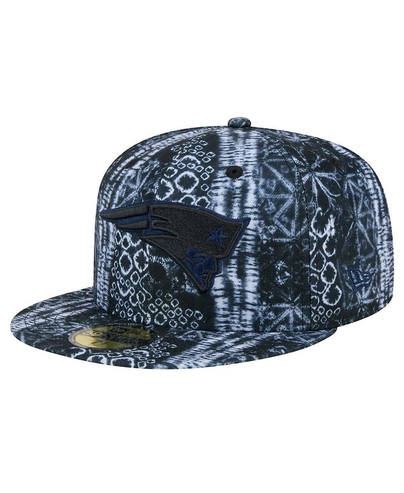 New Era Men's Black New England Patriots Shibori 59Fifty Fitted Hat