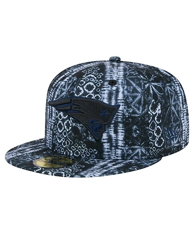 New Era Men's Black New England Patriots Shibori 59Fifty Fitted Hat