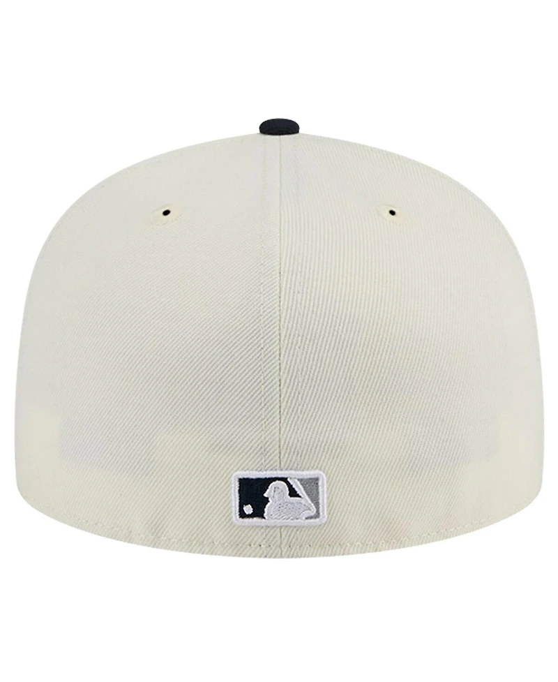 New Era Men's White York Yankees Top Hat Chrome 59Fifty Fitted