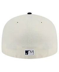 New Era Men's White York Yankees Top Hat Chrome 59Fifty Fitted