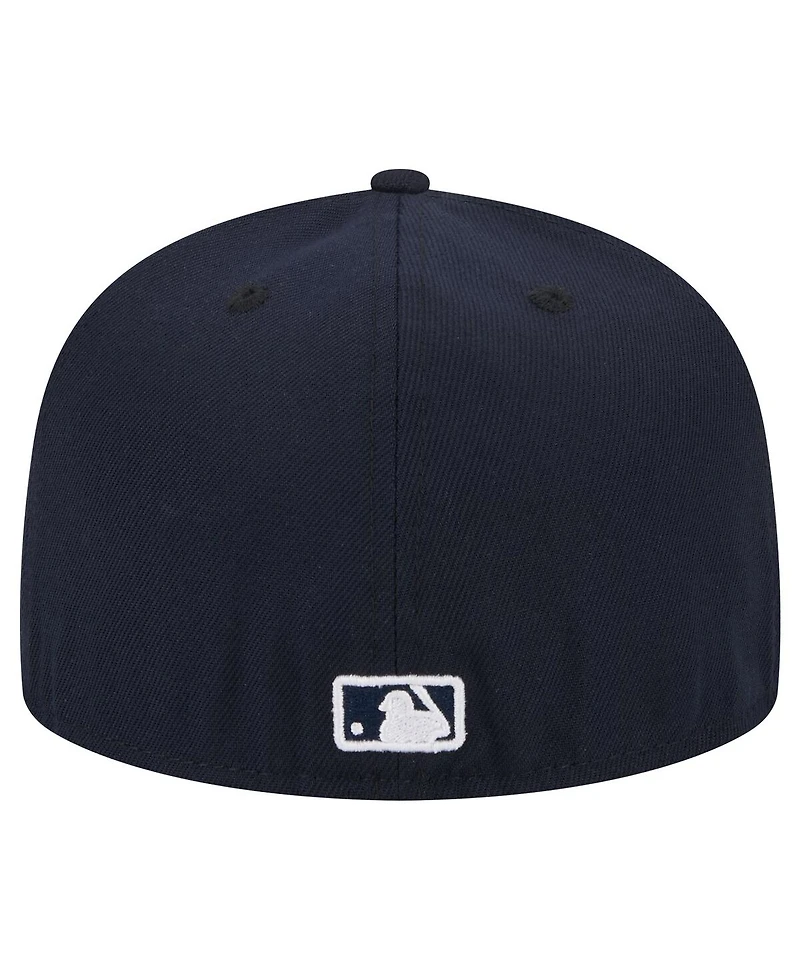 New Era Men's Navy Miami Marlins White Logo 59Fifty Fitted Hat