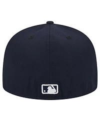 New Era Men's Navy Miami Marlins White Logo 59Fifty Fitted Hat