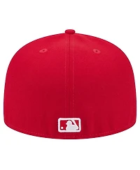 New Era Men's Red Cleveland Guardians White Logo 59Fifty Fitted Hat