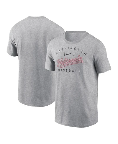 Nike Men's Heather Gray Washington Nationals Home Team Athletic Arch T-Shirt