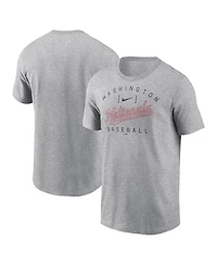 Nike Men's Heather Gray Washington Nationals Home Team Athletic Arch T-Shirt