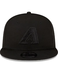 New Era Men's Arizona Diamondbacks Black On Black 9fifty Snapback Adjustable Hat