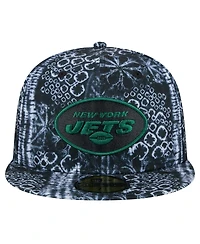 New Era Men's Black York Jets Shibori 59Fifty Fitted Hat