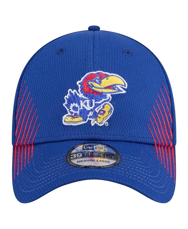 New Era Men's Royal Kansas Jayhawks Active Slash Sides 39Thirty Flex Hat