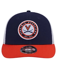 New Era Men's Navy Virginia Cavaliers Throwback Circle Patch 9Fifty Trucker Snapback Hat