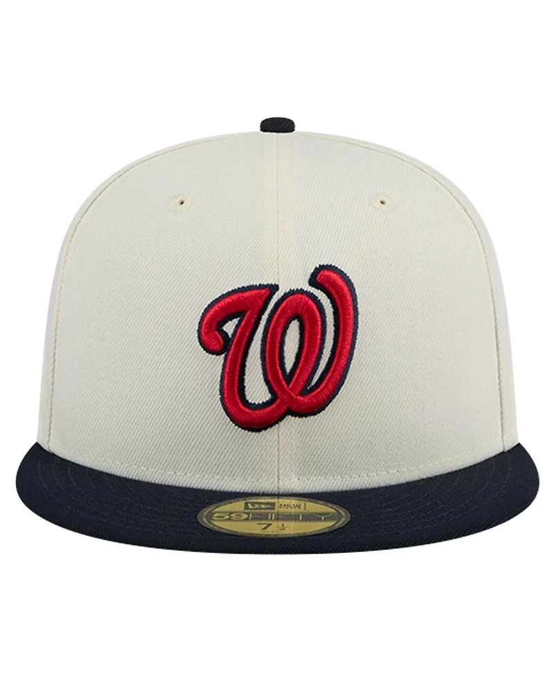 New Era Men's White Washington Nationals Evergreen Chrome 59Fifty Fitted Hat