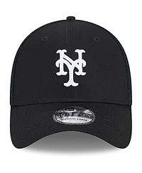 New Era Men's York Mets Evergreen Black White Neo 39Thirty Flex Hat