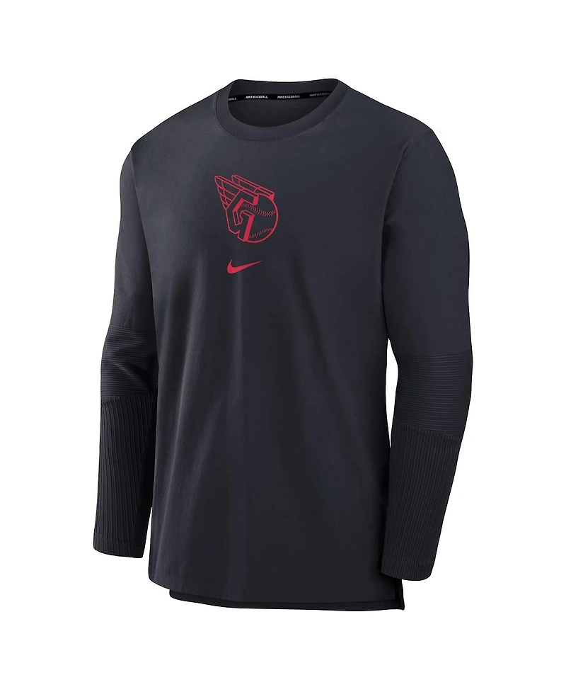 Nike Men's Navy Cleveland Guardians Authentic Collection Player Performance Pullover Sweatshirt