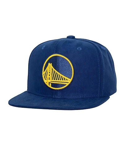Mitchell Ness Men's Royal Golden State Warriors Sweet Suede Snapback Hat