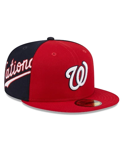 New Era Men's Red/Navy Washington Nationals Gameday Sideswipe 59Fifty Fitted Hat