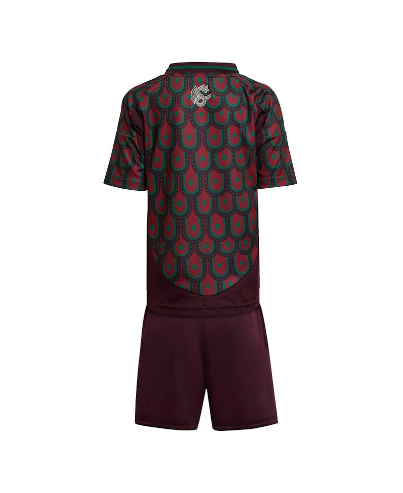 Toddler adidas Burgundy Mexico National Team 2024 Home Mini Kit