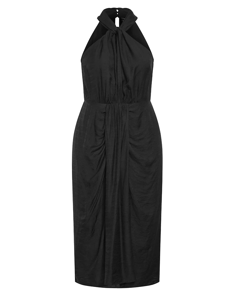 City Chic Women's Briella Halter Twist Front Maxi Dress