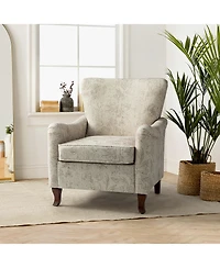 Ewert Comfy Floral Fabric Pattern Armchair with Wingback Design
