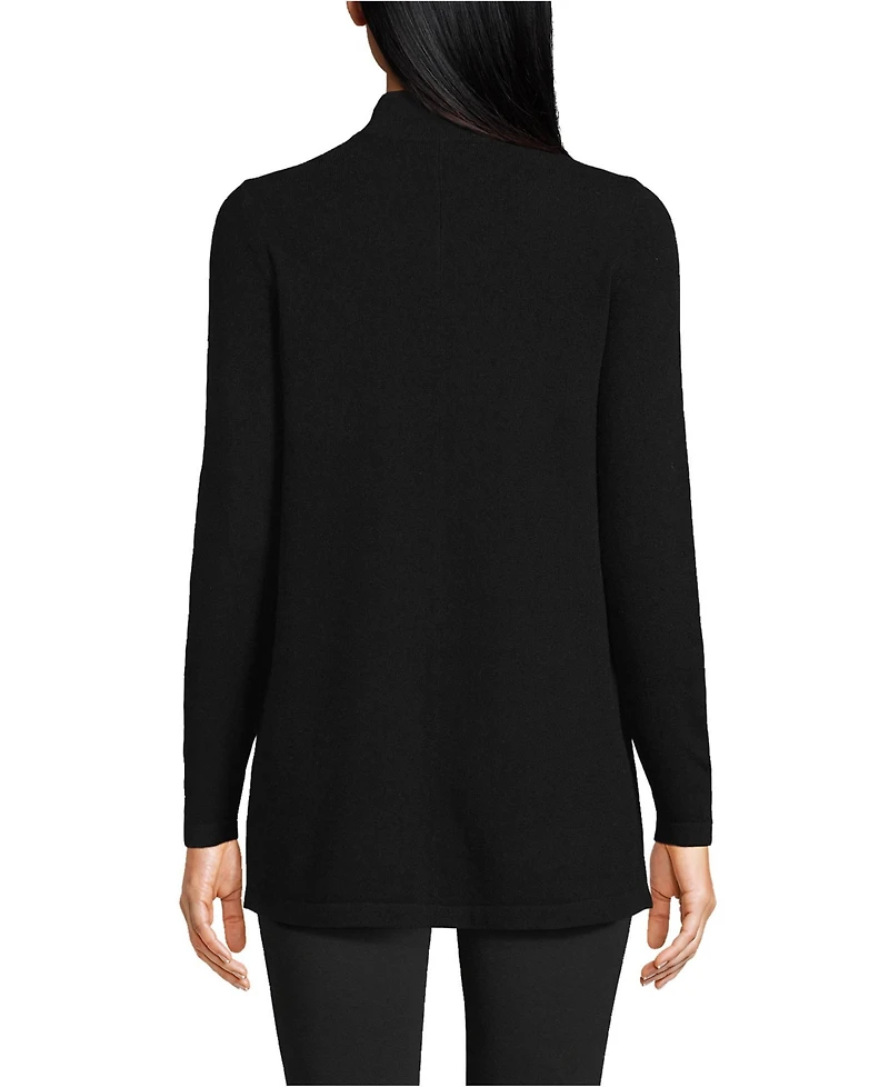 Lands' End Women's Cashmere Mock Neck Swing Tunic Sweater