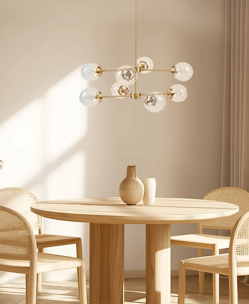 Ink+Ivy 8-Light Metal Chandelier with Globe Bulbs