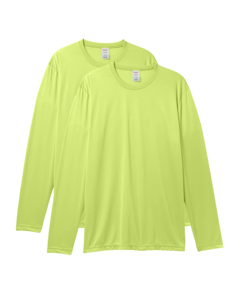 Hanes Sport Men's Cool Dri Performance Long Sleeve T-Shirt, 2-Pack