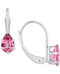 Pink Topaz Pear-Cut Solitaire Leverback Earrings (1 ct. t.w.) 10k Gold