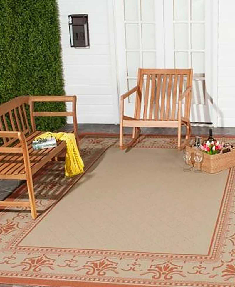 Safavieh Courtyard CY0901 Natural and Terra 5'3" x 7'7" Outdoor Area Rug