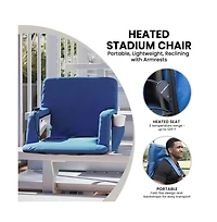 Mikki Portable Heated Reclining Stadium Chair With Armrests