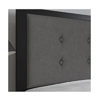 Merrick Lane Camden Full Headboard Upholstered Button Tufted With Metal Frame And Adjustable Rail Slots