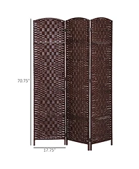 Homcom 3 Panel Resin Wicker Folding Room Divider Privacy Screen Home Office
