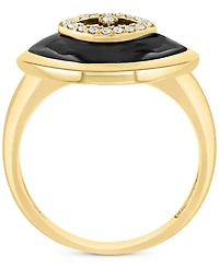 Effy Onyx & Diamond (1/20 ct. t.w.) Evil Eye Statement Ring in 14k Gold