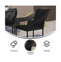 Embry All-Weather Indoor/Outdoor Stacking Patio Dining Chair With Steel Frame And Weather Resistant Pe Rattan