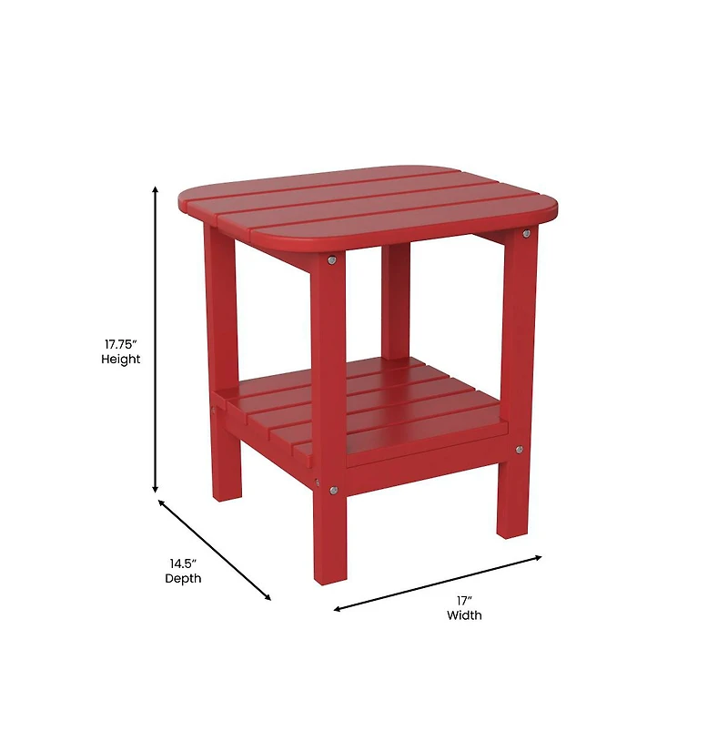 Nassau 2-Tier Adirondack Side Table, All-Weather Hdpe Indoor/Outdoor Accent Table