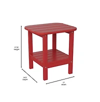 Nassau 2-Tier Adirondack Side Table, All-Weather Hdpe Indoor/Outdoor Accent Table