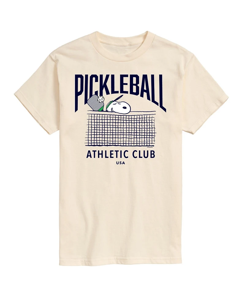 Hybrid Apparel Peanuts Pickleball Mens Short Sleeve Tee