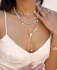 Ettika Morocco Turquoise Beaded 18k Gold Plated Necklace Set