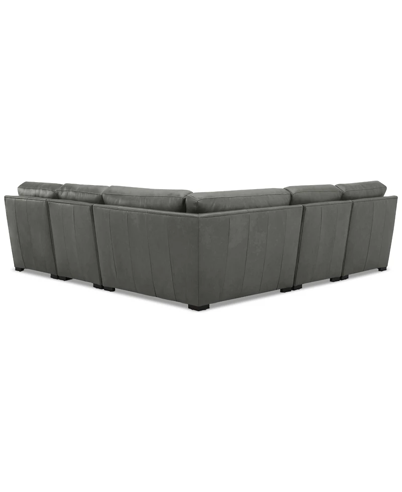Radley 113" 5-Pc. Leather Wedge L Shape Modular Sectional, Created for Macy's