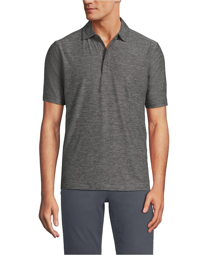 Lands' End Men's Short Sleeve Flex Performance Pieced Yoke Polo