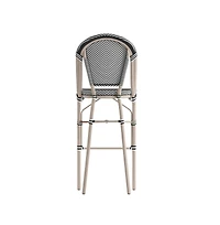 Emma+Oliver Massalia Indoor/Outdoor Bistro Style Bar Stools With Textilene Seat And Metal Frame