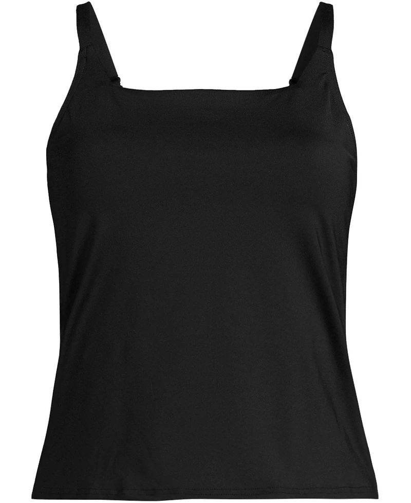 Lands' End Women's D-Cup Square Neck Tankini Swimsuit Top